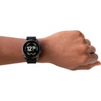 Fossil Men's Gen 6 44mm Stainless Steel and Silicone Touchscreen Smart Watch, Color: Black (Model: FTW4061V)