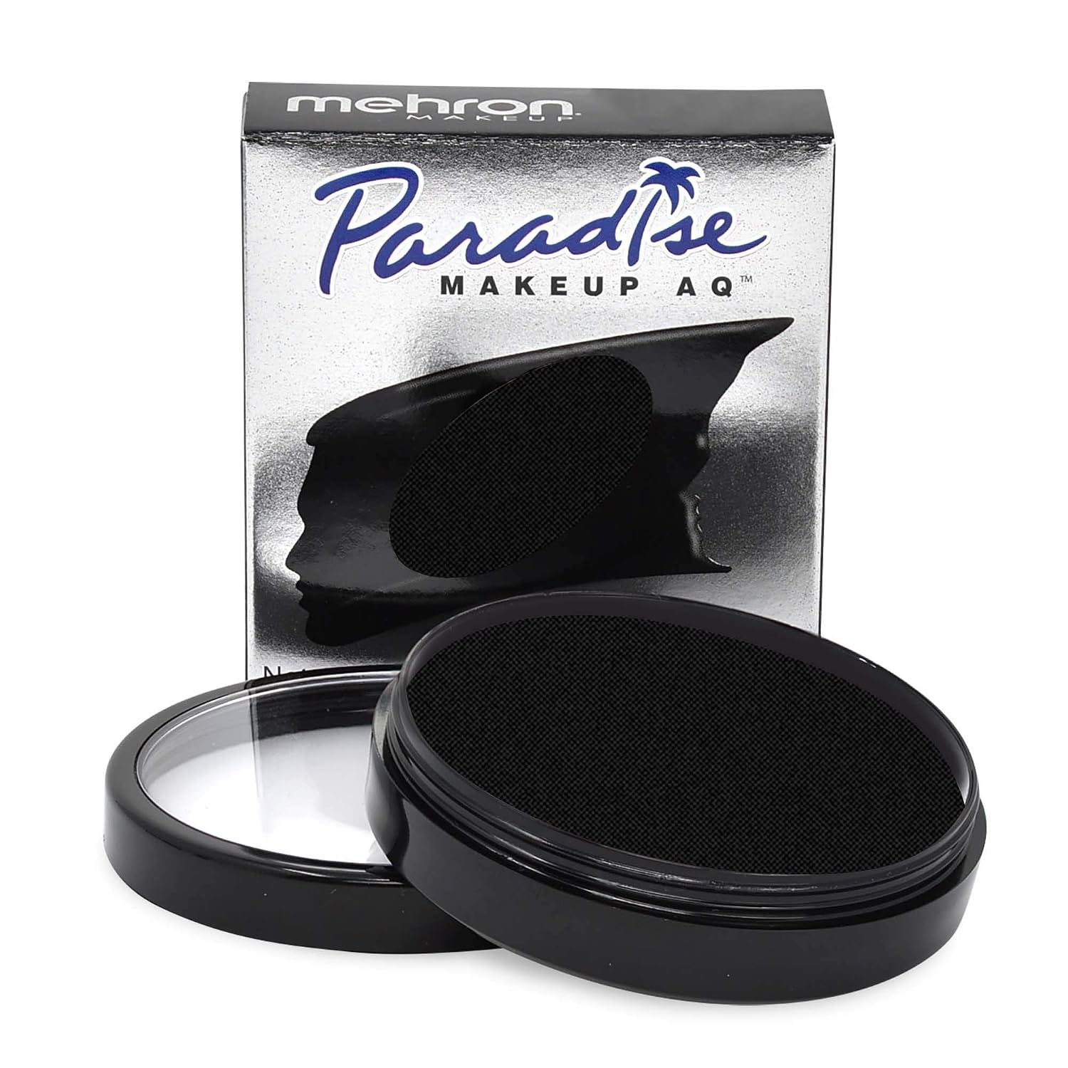 Mehron Paradise Makeup Aq Pro Size | Stage & Screen Performance, Face & Body Painting, Beauty, Cosplay, And Halloween | Water Activated Face Paint, Body Paint 1.4 Oz (40 G) - Black | Made In The Usa