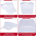 Topbuti 2 Pcs Visors for Women Men Sports Sun Visor Hats Cotton Tennis Golf Visor Hat UV Protection Summer Beach Baseball Cap