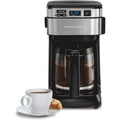 Hamilton Beach Frontfill 12 Cup Programmable Drip Coffee Maker | Regular & Bold Brew Options | Auto Pause And Pour | Glass Carafe | Black With Stainless Accents | 46310