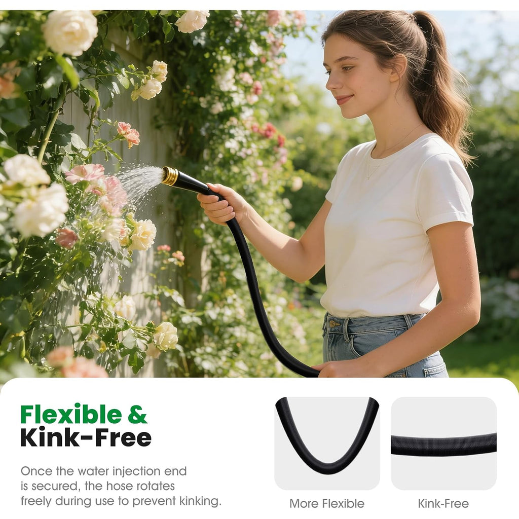 Garden Hose 50Ft, Non-Expanding Water Hose Ultra Lightweight, Kink-Free, Burst-Resistant, Lead-Free, Flexible & Durable High-Pressure Hose For Yard, Lawn, Outdoor, Car Washing