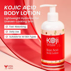 Koji White Kojic Acid Body Lotion – Vegan Moisturizing Lotion For Dry Skin, Hydrating And Nourishing, Paraben-Free, 8.45 Fl Oz