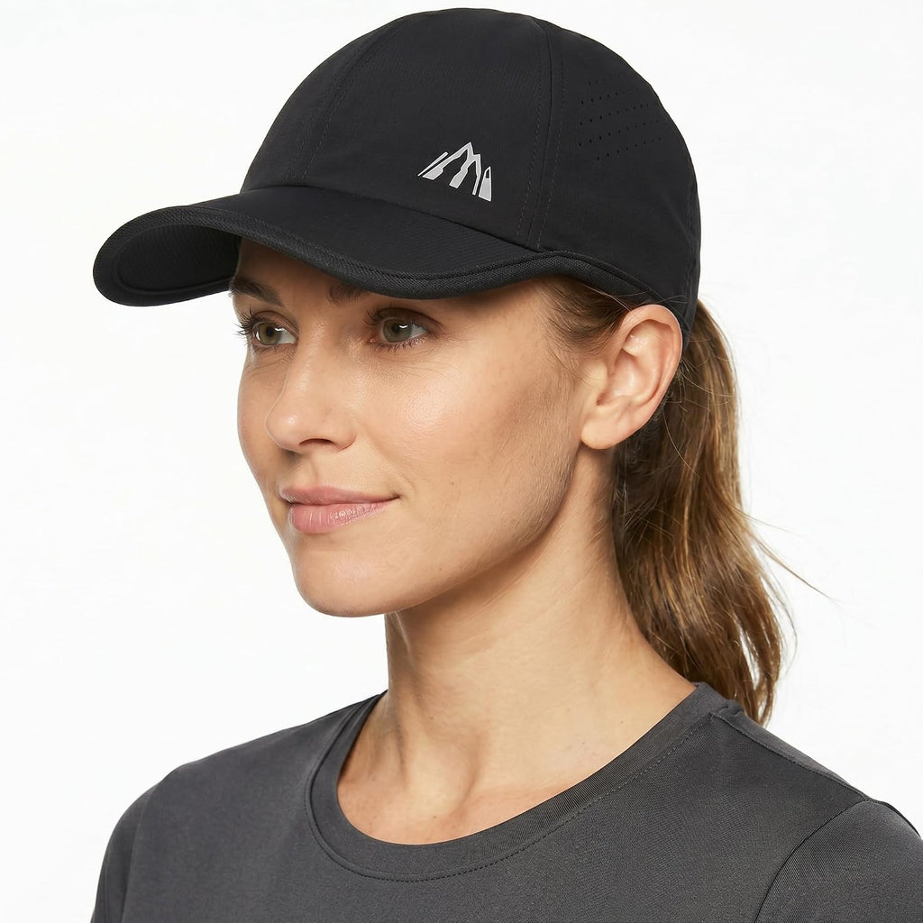 UV 50 Baseball Cap for Men and Women Quick Dry,Lightweight,Sport Baseball Hat for Golf Running Black