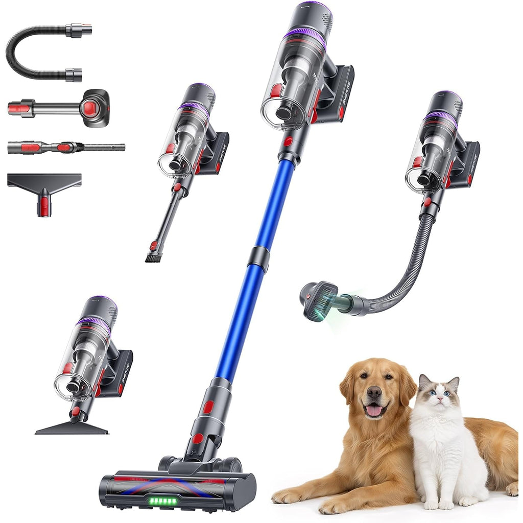 Smoture Cordless Vacuum Cleaner, Upgraded 650W 55Kpa 70Mins Vacuum Cleaner For Home, Pet Brush&3.3Ft Hose, Self-Stand, Auto Mode,Touchscreen, Anti-Tangle Vacuum, Stick Vacuum For Pet Hair/Carpet/Floor