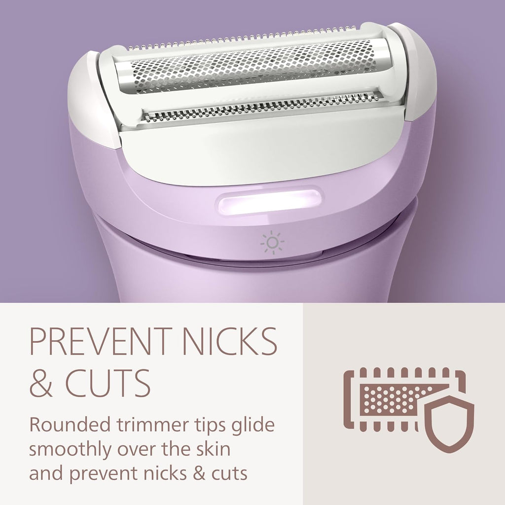 Philips Lady Shaver Series 8000 - Cordless, Wet & Dry Electric Shaver, 3-Blade Shaving System, Flexible Shaving Head, LED Light, for Legs, Body & Bikini, 100 Mins. Runtime, Model BRL149/00