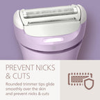 Philips Lady Shaver Series 8000 - Cordless, Wet & Dry Electric Shaver, 3-Blade Shaving System, Flexible Shaving Head, LED Light, for Legs, Body & Bikini, 100 Mins. Runtime, Model BRL149/00