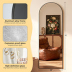Simple Deluxe Arched Full Length Mirror, 71"x26"Large Floor Mirrors, for Wall Door Bedroom Bathroom Living Room (Black)