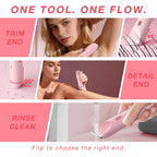 Bikini Trimmer Electric Razors for Women, Personal Shaver for Pubic Hair, Bikini Line, Legs, Underarms & Face, USB-C Rechargeable, Gentle on Sensitive Skin, Rinsable, Gift, Petal Pink