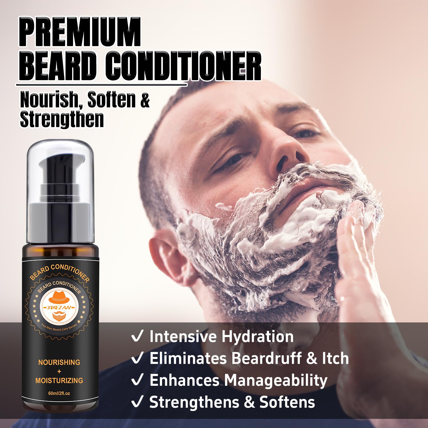 XIKEZAN Beard Kit for Men Grooming & Care w/Beard Conditioner, Wash, Oil, Balm, Brush, Comb,Birthday Fathers Valentines Easter Gifts for Men Him Dad Husband Boyfriend Mens Christmas Stocking Stuffers