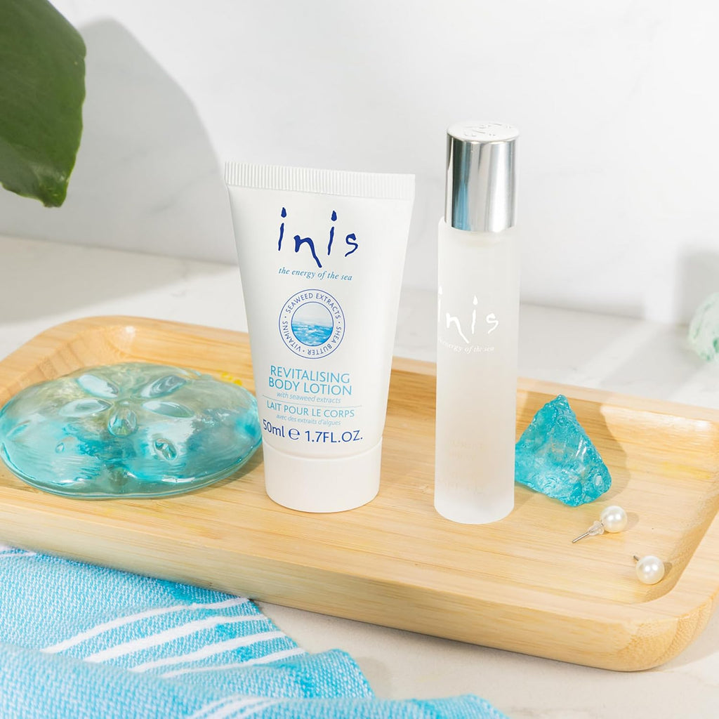 Inis the Energy of the Sea Cologne & Body Lotion Sampler Set - Travel Size Toiletries for Women and Men - Unisex Ocean Fresh Fragrance