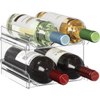 Lifewit Plastic Stackable Wine Rack For Refrigerator, Cabinet, Countertop,Wine Bottle Holder, Water Bottle Organizer For Fridge, Pantry, Hold 4 Bottles