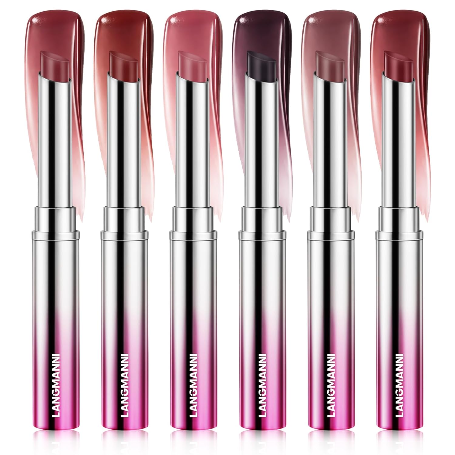 Tinted Lip Balm Lipstick Set, 6 Colors Sheer Hydrating Lip Color, Lightweight Lip Tint, Moisturizing & Nourishing Lip Care with Natural Shine, Universal Shades for All Skin Tones