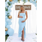 Boriflors Women'S Elegant Bodycon Ruched Maxi Cocktail Dress Mesh Sleeveless Mermaid Ruffle Beach Wedding Guest Long Dresses