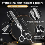 Professional Hair Cutting Scissors Shears Kit, 440C 7 Inch Barber Haircut Scissors Set (Hair Beard Trimming Haircutting Thinning Shears) For Hairdressing Stylist Hairdresser Salon Home