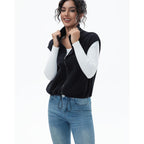 Women'S Full Zip Fleece Short Vest Warm Winter Sleeveless Stand Collar Sherpa Crop Coat