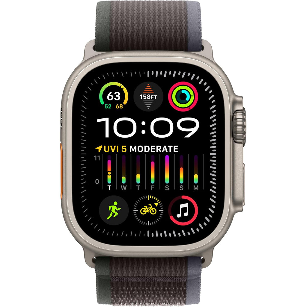 Apple Watch Ultra 2 [Gps + Cellular 49Mm] Smartwatch With Rugged Titanium Case & Blue/Black Trail Loop S/M. Fitness Tracker, Precision Gps, Action Button, Extra-Long Battery Life