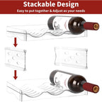 Ez Cozy Wine Rack, 4 Tier Water Bottle Organizer For Cabinet (12 Bottles) | Clear Freestanding Wine Bottle Holder For Cabinet, Fridge, Pantry, Wine Rack For Inside Cabinet, Refrigerator, Countertop
