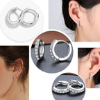 Cocadant 6 Pairs 925 Sterling Silver Small Hoop Earrings for Women,14k Real Gold Hypoallergenic Tiny Cubic Zirconia Cartilage Huggie Earring Sets for Multiple Piercing Trendy Jewelry 8/10/12mm