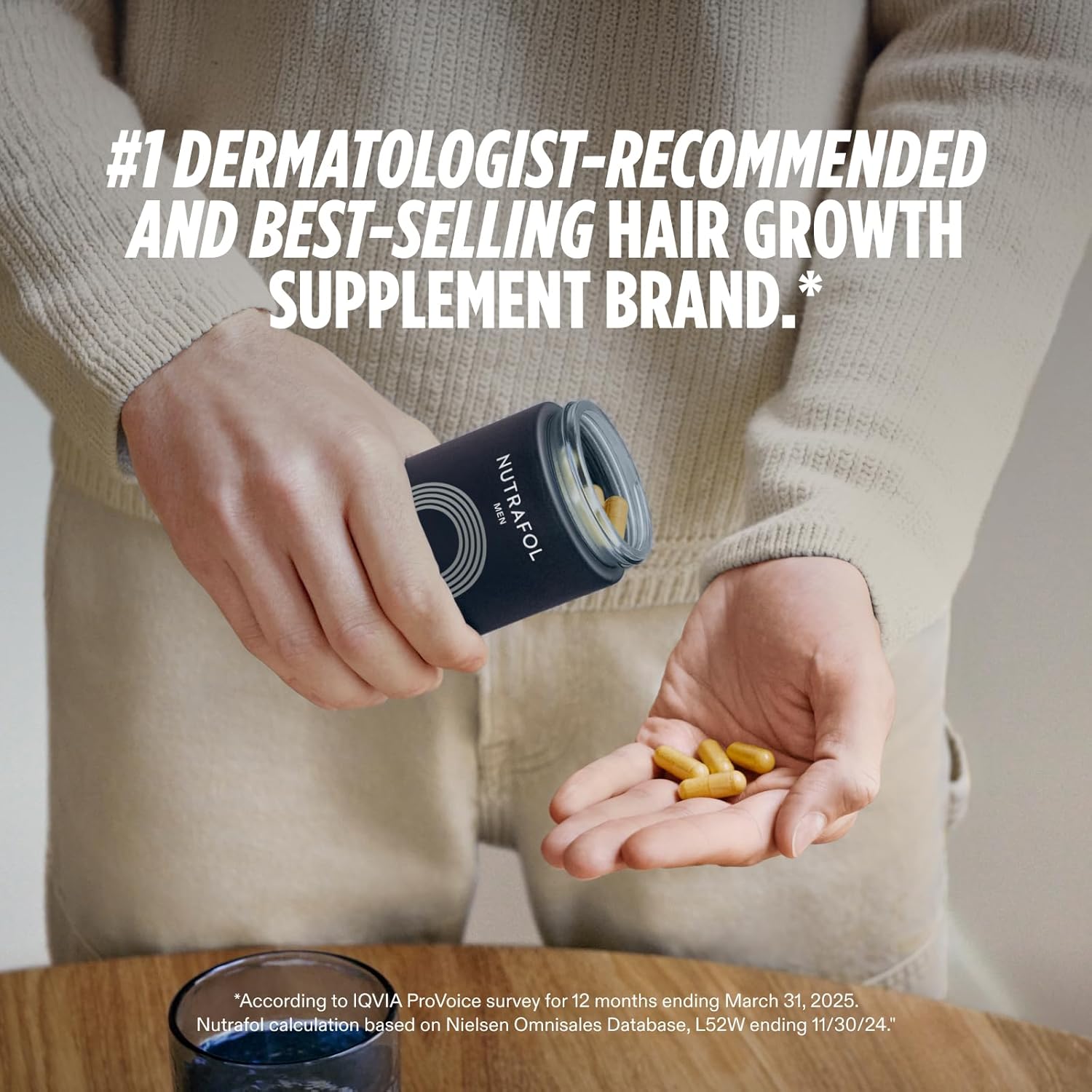 Nutrafol Men Hair Growth Supplements Ages 18-49 for Thinning Hair Clinically Tested for Visibly Thicker Hair and Scalp Coverage Dermatologist Recommended 1 Month Supply