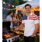 Men'S American Flag Polo Shirt Patriotic Performance Golf Short Sleeve Polo T-Shirts M-Xxl