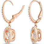 SWAROVSKI Una Pierced Drop Earrings with Dancing Crystal and Matching Pavé on a Rose-Gold Tone Finish Setting, Part of the Swarovski Una Collection