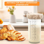6 Pack Sourdough Starter Jar Covers Cloth - Reusable Linen Covers Cloth for Elastic Sourdough Starter Container, Unbleached Fabric Bread Fermentation Cover for Most 3-4 Inch Glass Mason-Jars