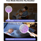 2Pack Electric Fly Swatter,4000V Bug Zapper Racket With 1500Mah Battery Rechargeable,2 In 1 Fly Zapper & Purple Mosquito Killer Lamp With 3 Layers Of Safety Net Suitable For Indoor And Outdoor