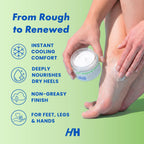 Handmade Heroes Revive & Renew Peppermint Foot Cream with Jojoba & Magnesium - Cooling Foot Relief for Tired, Dry Feet, Rough Heels & Calluses, 1.7 oz
