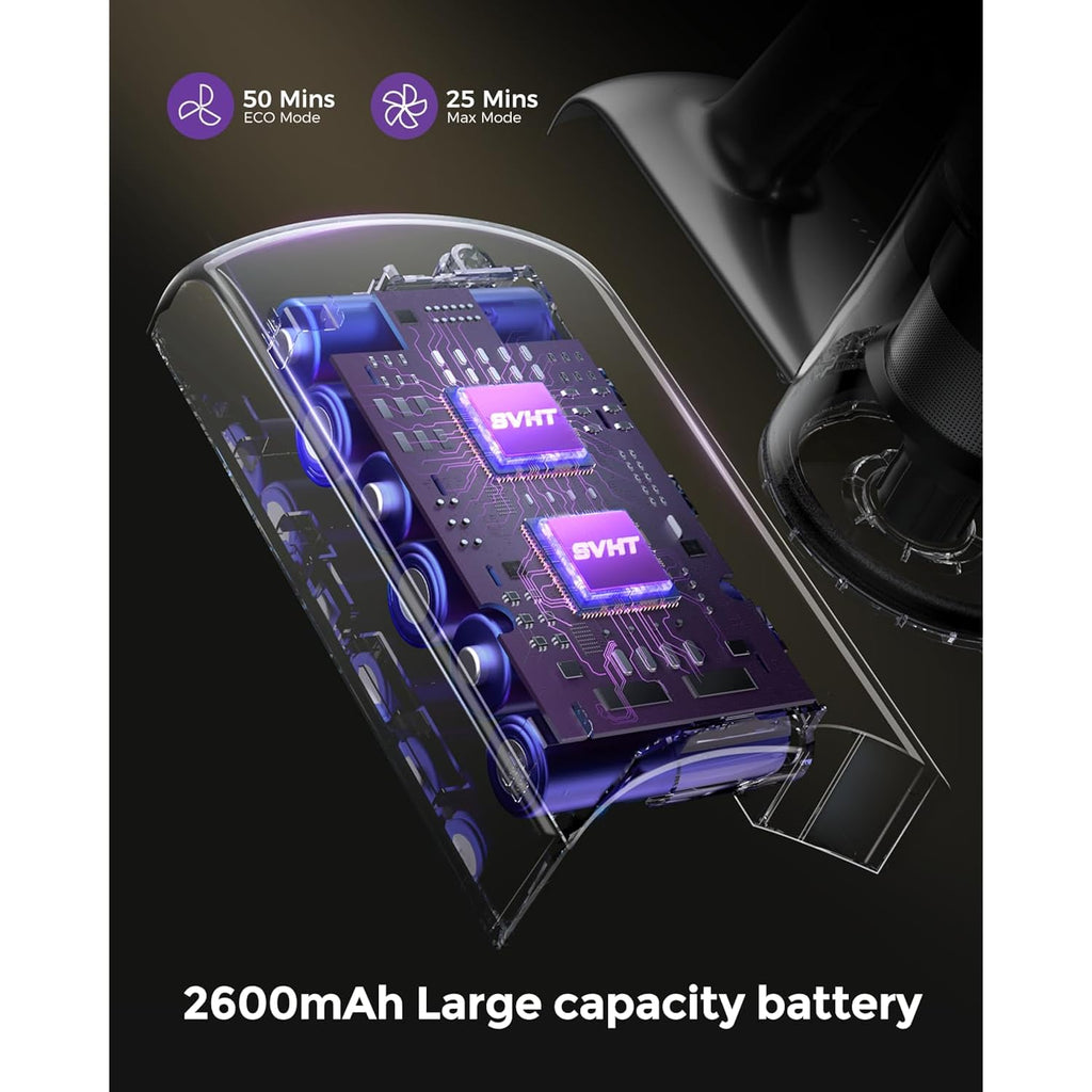 Cordless Vacuum Cleaner, 500W 45Kpa 50Mins Stick Vacuum Cleaners For Home With Led Light, Self-Standing, Anti-Tangle Brush & 1.6L Dust Cup, Lightweight Vacuum For Pet Hair, Carpets, Hard Floors