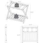 Casual Home Luggage Rack, Walnut, Solid Wood