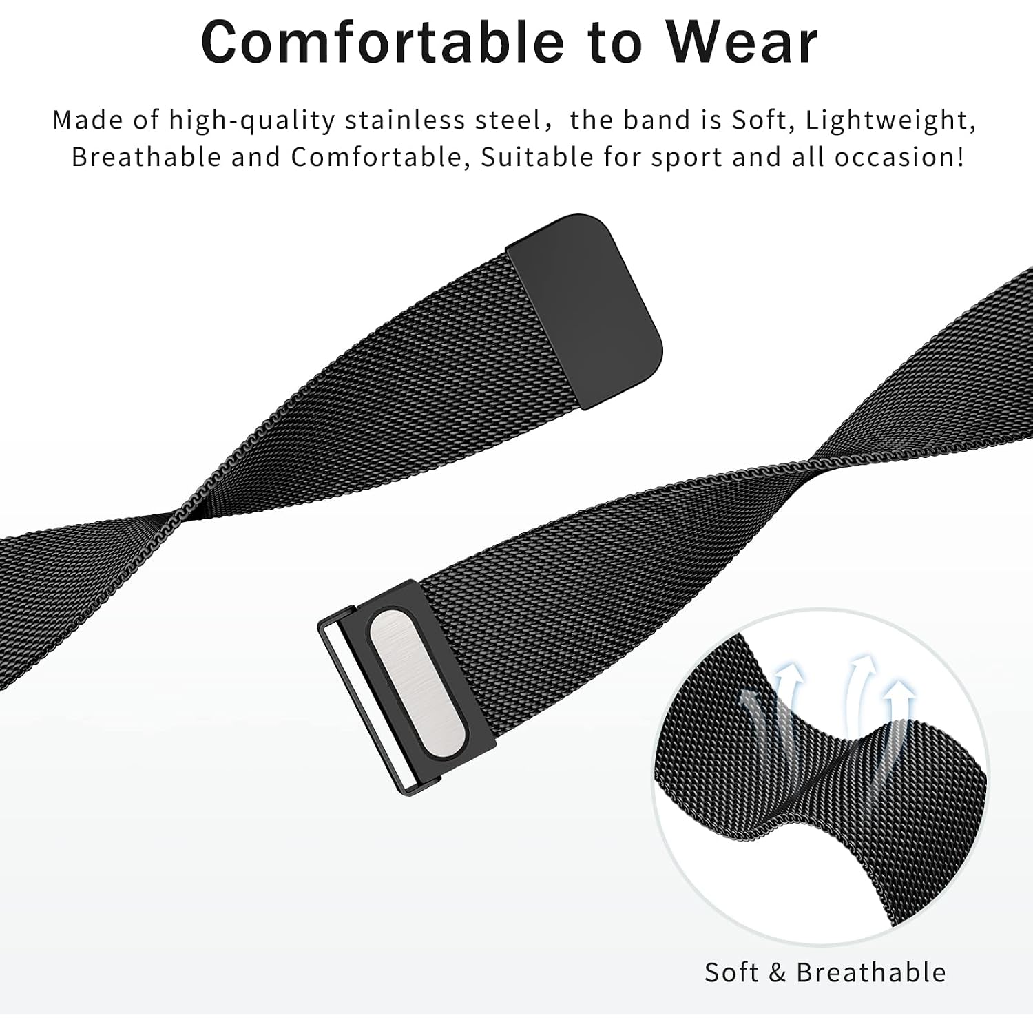 Meliya Metal Watch Bands, 20Mm 22Mm Quick Release Watch Strap, Stainless Steel Mesh Replacement Band For Women Men