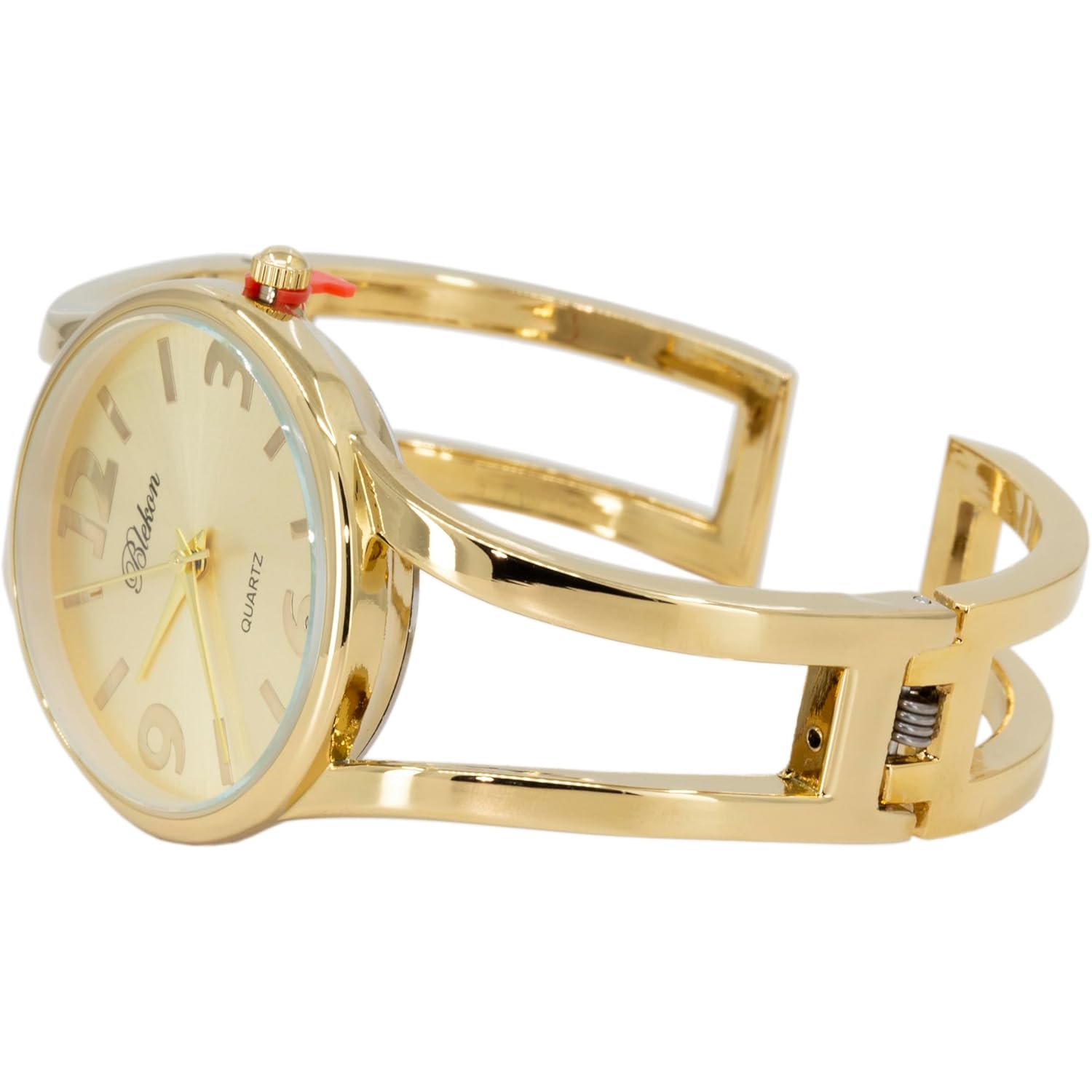 Collections Women's Elegant Analog Quartz Watch - 33mm Case, Casual Metal Cuff Bangle Design, Adjustable Fit for 7-8 Inch Wrist Size
