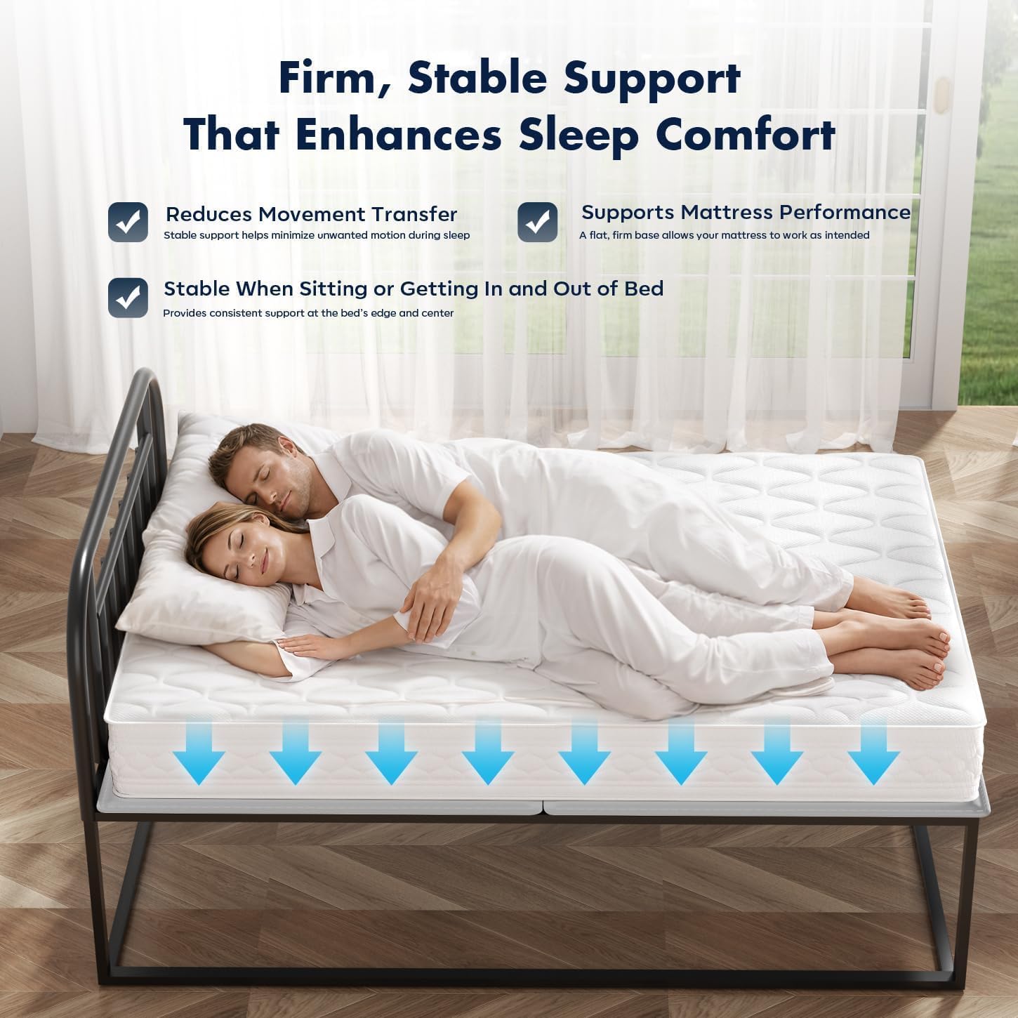 Bunkie Board Queen 10Mm (60" X 80") – Gray Under Mattress Support, Anti-Sag & Noise-Free,Platform & Slatted Beds. Breathable Low Profile Bed Board For Metal Frame