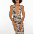 Y2K Womens Boho Floral Print Spaghetti Strap Maxi Bodycon Dress Summer Backless Dresses Beach Vacation Sundress