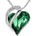 Leafael Mothers Day Gift Necklaces for Women, Infinity Love Birthstone Heart Crystal Pendant, Birthday Anniversary Jewelry for Wife, Mom, and Her, Silver Plated, 18" + 2" Adjustable Chain