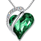 Leafael Mothers Day Gift Necklaces for Women, Infinity Love Birthstone Heart Crystal Pendant, Birthday Anniversary Jewelry for Wife, Mom, and Her, Silver Plated, 18" + 2" Adjustable Chain