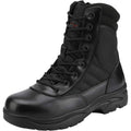 Nortiv 8 Men'S Military Tactical Work Boots Side Zipper Leather Motorcycle Combat Boots Trooper
