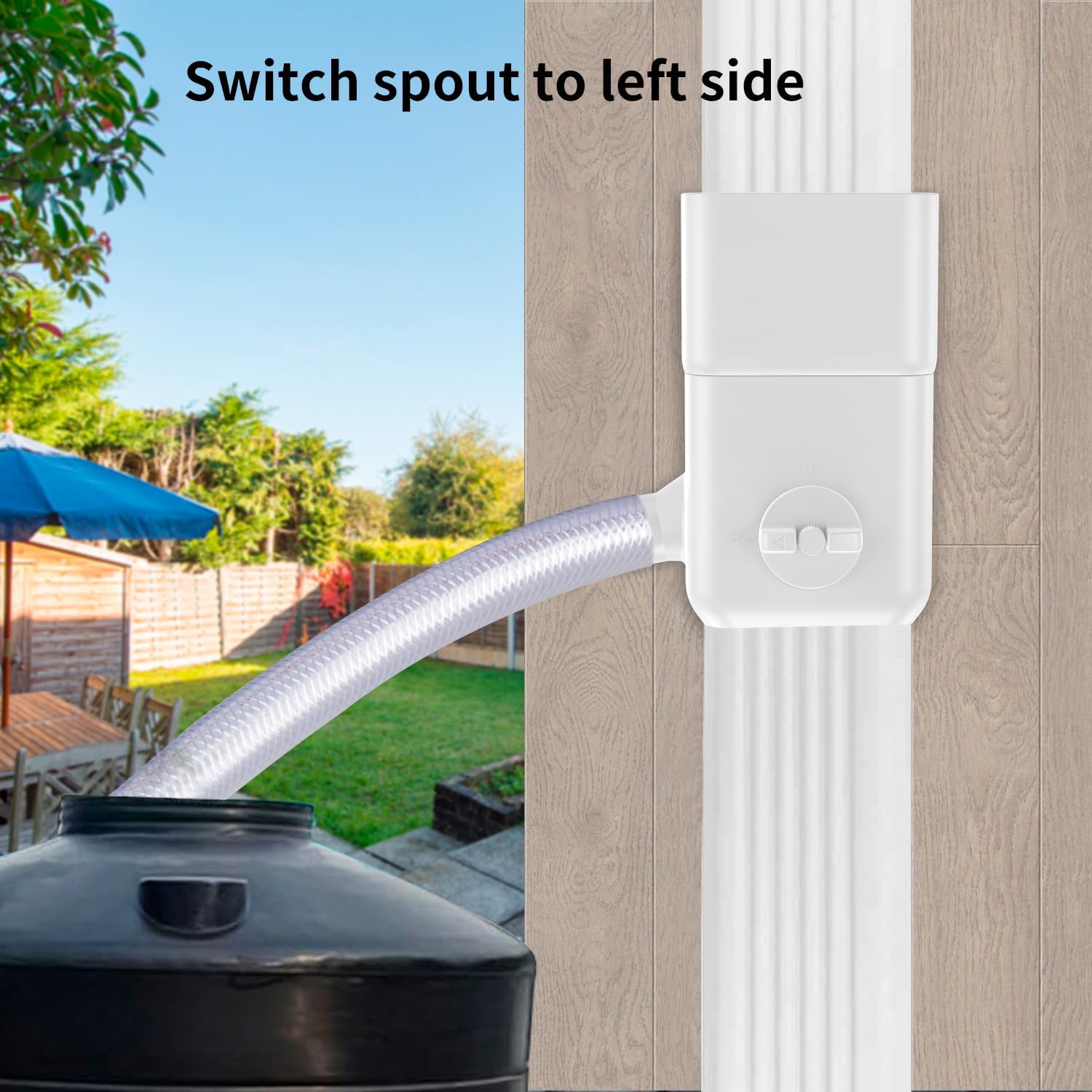 Downspout Diverter, Rainwater Diverter Fits For 3"X4" Oversize Downspout And 2"X3" Downspout, Rainwater Collection System With Adjustable Valve, Diverts Water Into Rain Barrel, 4Ft. Hose