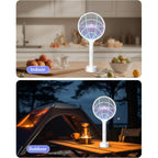2Pack Electric Fly Swatter,4000V Bug Zapper Racket With 1500Mah Battery Rechargeable,2 In 1 Fly Zapper & Purple Mosquito Killer Lamp With 3 Layers Of Safety Net Suitable For Indoor And Outdoor