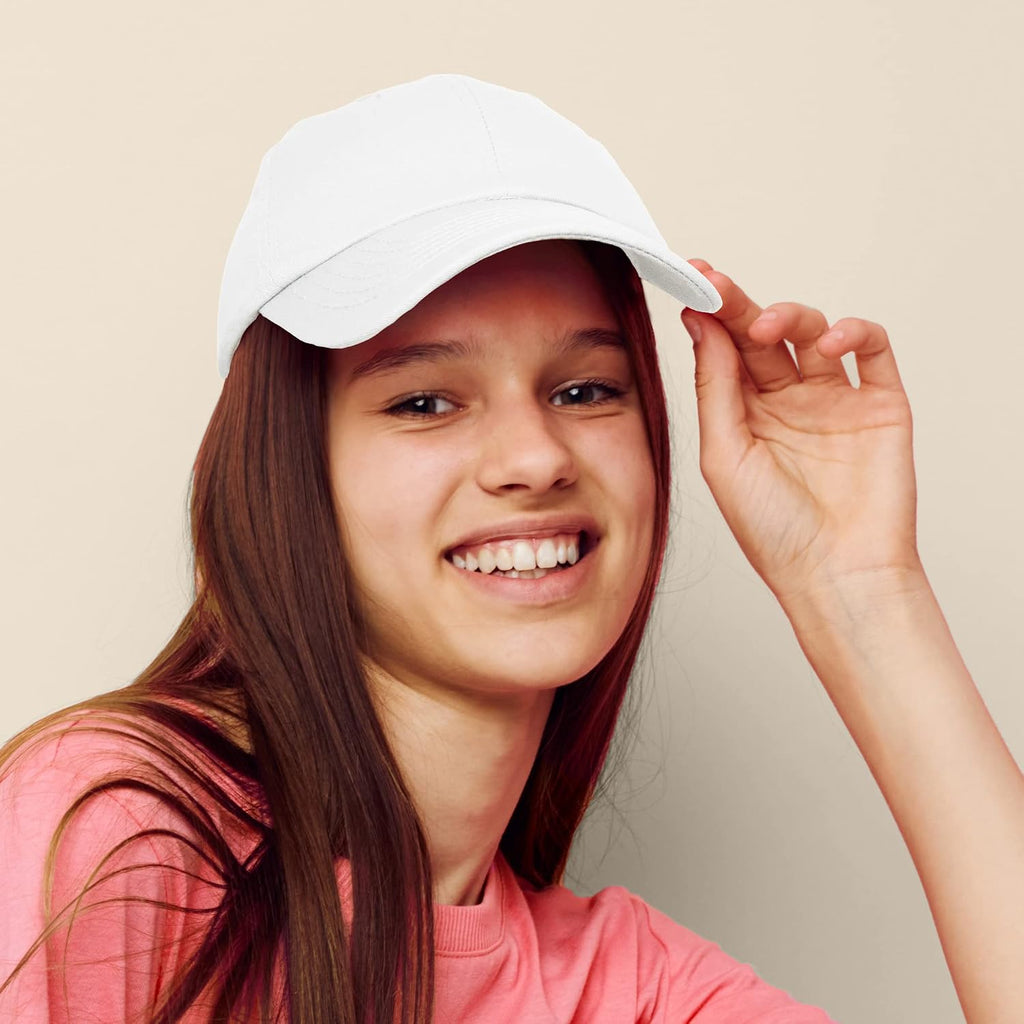 DALIX Womens Cap Adjustable Hat 100% Cotton Black White Gold Lavender Blue Pink Lime Green Hot Pink White