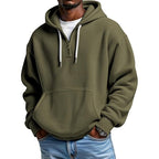 Men's Waffle Knit Quarter Zip Hoodie Long Sleeve Pullover Sweatshirt with Pockets