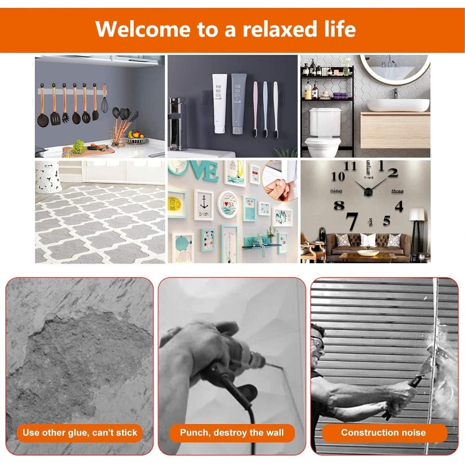 16 PCS Grippers of Rug Pad, Non-Slip Carpet Gripper for Hardwood Floors and Tile, Reusable and Washable Area Carpet Tape, Double-Sided Adhesive Pads, Keeps Corners Flat