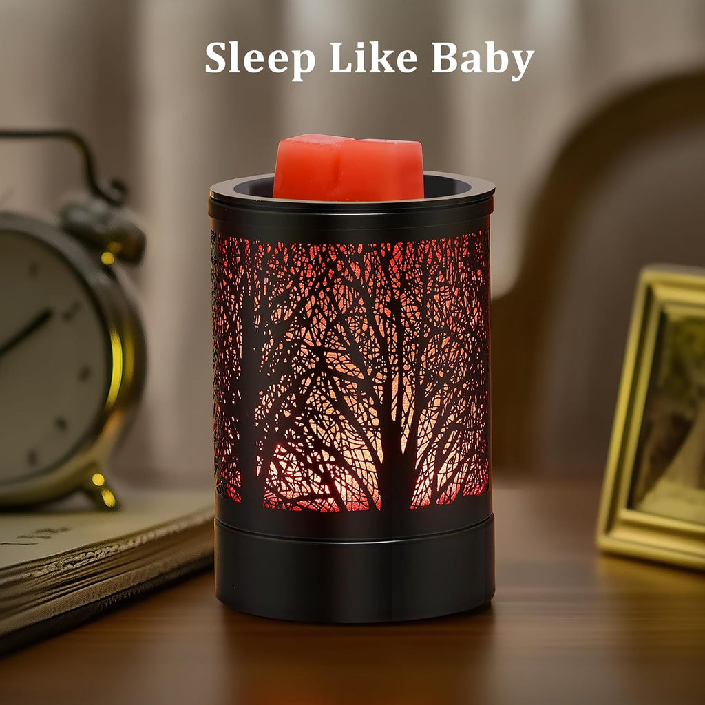 Enaroma Fragrance Wax Melts Warmer With 7 Colors Led Changing Light Classic Black Forest Design Scent Oil Candle Warmer For Home Black Forest