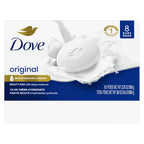 Dove Beauty Bar Soap Original 8 Count For Soft, Smooth Skin, With 1/4 Moisturizing Cream 3.75 Oz