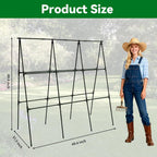 Cucumber Trellis - 49.4"*49.4" Metal Garden Trellis For Climbing Plants, Garden Trellis With Plastic-Coated Steel Pipe, A Frame Trellis For Cucumbers, Peas, Morning Glories(Black)