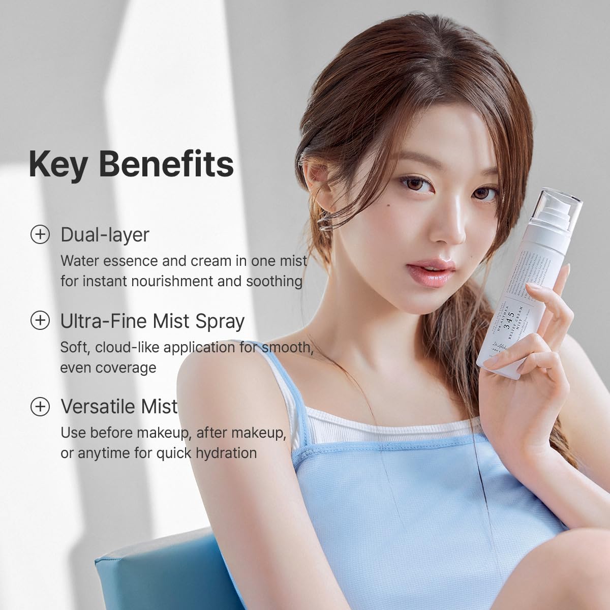 Dr.Althea 345 Relief Cream Mist | Hyaluronic Acid & Panthenol For Hydration And Calming Skin Irritation | Milky Facial Mist Spray Before Makeup And Travel Essential | Vegan Korean Skincare, 3.38 Fl Oz