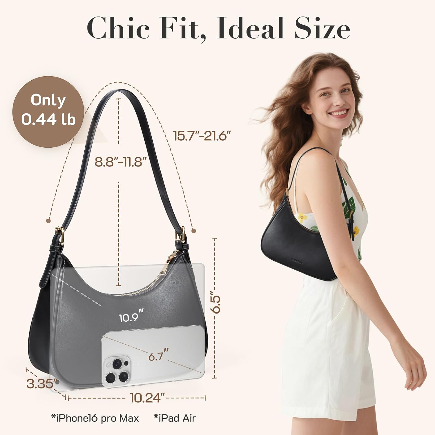 Missnine Purses for Women, Shoulder Bag Small Handbags Vegan Leather Underarm Bags Trendy Hobo Cute Clutch Purse