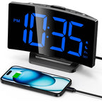 Upgraded Digital Alarm Clock For Bedrooms, Digital Clock With Customizable Night Mode, 5 Levels Brightness+Off, 2 Volume, 3 Alarm Tones, Snooze, Usb Charging Port, Power-Off Memory, 12/24H/Dst