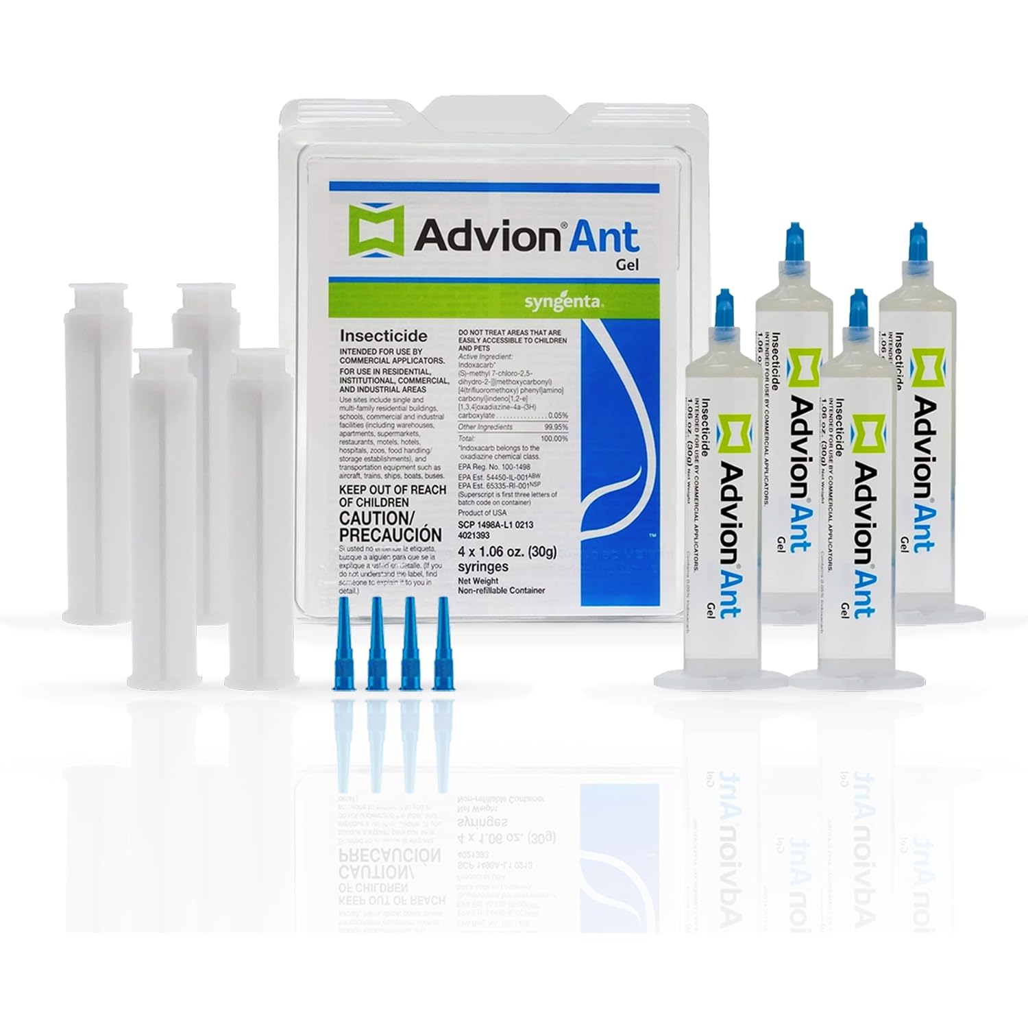 Advion Ant Gel Bait, 4 Tubes X 30-Grams, 4 Plungers And 4 Tips, Effective Bait, Formulated With 0.05% Indoxacarb, Indoor And Outdoor Use, Killer Gel For Control Of Most Major Ant Species