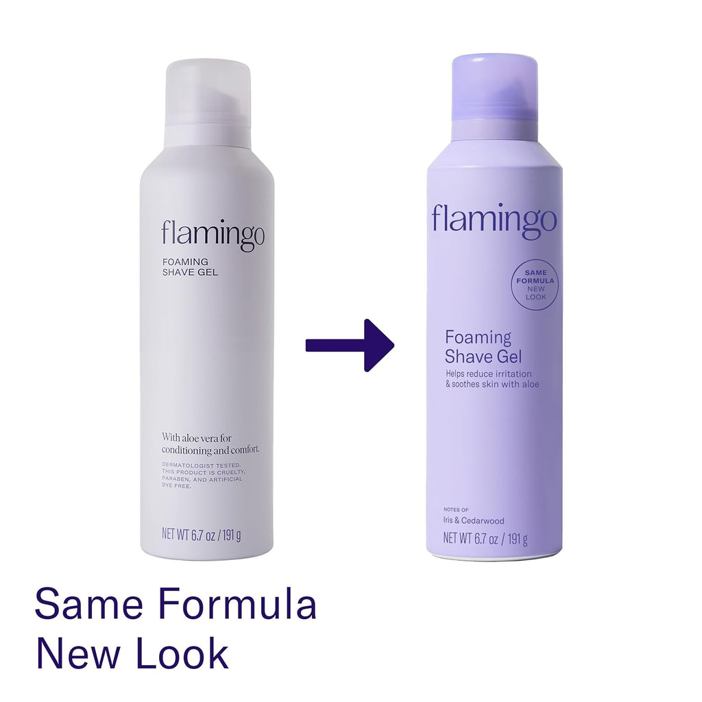 Flamingo Shaving Gel for Women, Foaming Gel with Aloe Vera, 6.7oz, 3ct